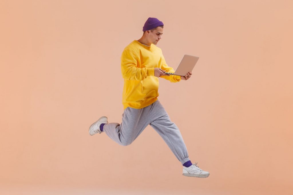 motion images set photoAC man with a laptop